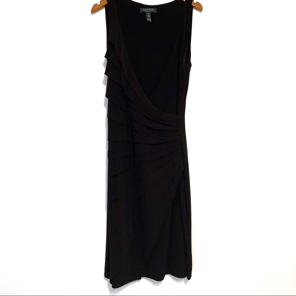 Lauren Ralph Lauren Black Dress Sz 8 Euc